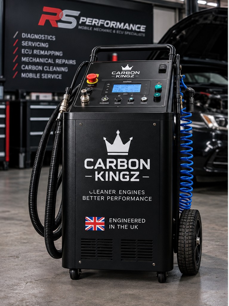 Carbon Kingz-style carbon cleaning machine illustration